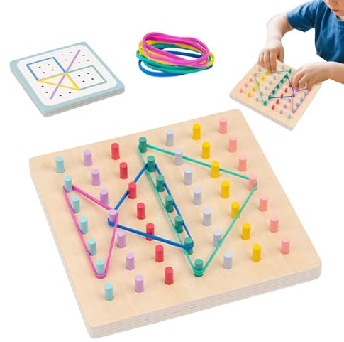 Juego de Encastres con Clavijas y Tableta - Mesa de Juego con geométrico portátil | Juguetes para clasificar Colores - para niños, niños, niñas, Padres, casa, Interior, Escuela