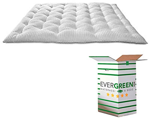 EVERGREENWEB Topper aus Memory Foam Flocken 180x200 cm, Doppelbett Matratzenauflage 7 cm Hoch, Orthopädische Matte aus Viscoschaumstoff, Weiß Hypoallergen Matratzenschoner Weich und Bequem | DREAME