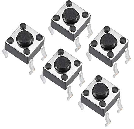 sourcing map 5 stycken 4,5 x 4,5 x 3,8 mm platta mini/mikro/liten PCB tryckknapp brytare DIP DE