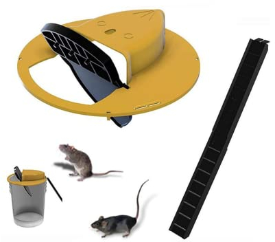 Mausefalle,Mausefalle mit Eimerdeckel, faltbare Mausefalle mit automatischem Deckel, mit Neigung, automatischer Reset.