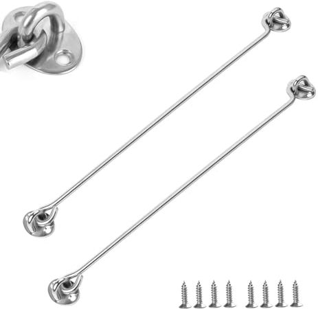Stainless Steel Storm Hooks, Storm Hooks, Small Window Hooks, Helter Locking Cabin Hooks, Stainless Steel Eyelet, Door Storm Hooks for Doors and Windows, Garage