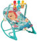 Babywippe und Hüpfsitz, elektrische Babyschaukel mit beruhigenden Vibrationen und Musik, verstellbare Rückenlehne, 3 Spielzeuge, ab Geburt bis 11 kg (blau)