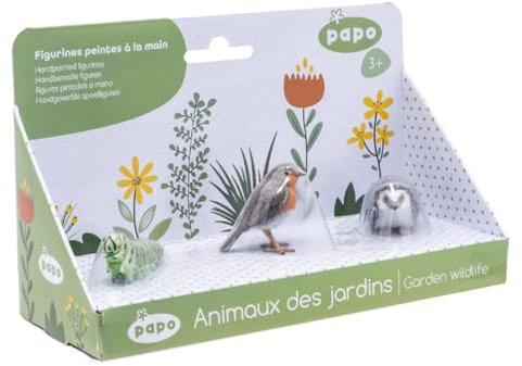PAPO Set di 3 figure - Animali da giardino - Il bruco, il riccio e l'uccello