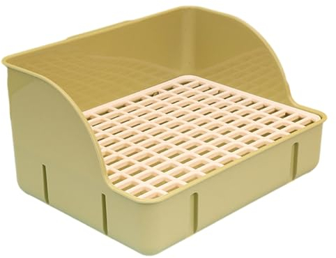 Colcolo Kaninchentoilette für Käfig, Käfig, Toilette, Bettkasten, spritzwassergeschützte Bettpfanne, Ecktoilette für Meerschweinchen, Chinchillas, grünes PP-Netz