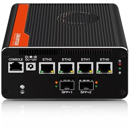 ROUAFWIT Mini PC 10Gbe Firewall 13th Gen U300E, 2 x 10 Gigabit SFP Micro Router Appliance Computer, 4 x i226V 2.5GbE Support Win OPNsense, Barebone, NO RAM NO Storage NO System