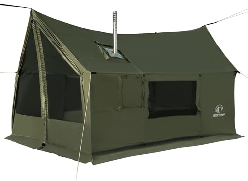 REDCAMP Large Hammock Hot Tent with Stove Jack, Waterproof & Windproof Winter Wall Tent with Snow Skirt, Ultralight 4 Season Tent for Camping, Hiking, Bushcraft, Backpacking