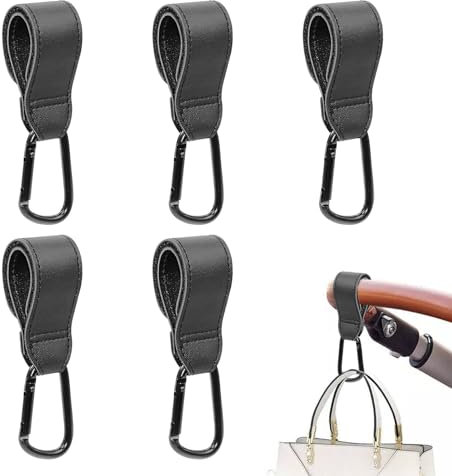 VARKAGE 5 Stück Kinderwagen Haken für Taschen, Laufrad Halterung Kinderwagen, Kinderwagenhaken für Wickeltasche Taschen Einkaufstasche