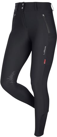 LeMieux Drytex Knee Grip Waterproof Breeches for Women - Equestrian Pants for Horseback Riding - Ladies’ Jodhpur Riding Pants - Black - US04