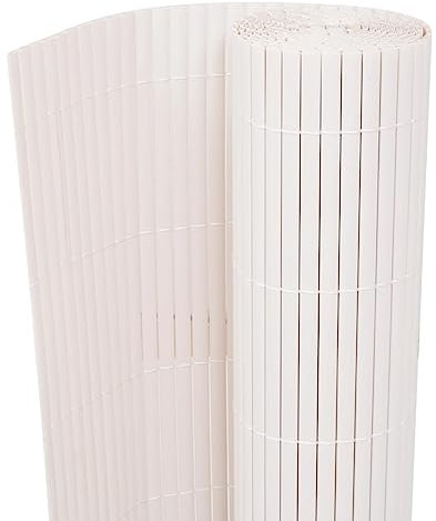 Festnight Recinzione Giardino Esterno, Recinzione Modulare, Frangivento da Esterno a Doppio Lato 90x500 cm Bianca