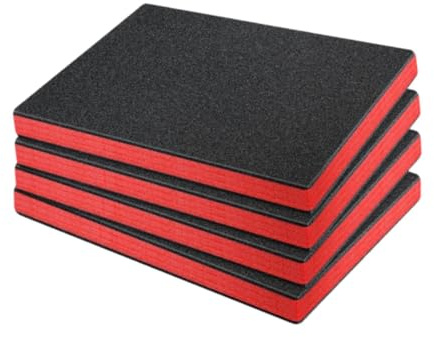 Gralara Caja de herramientas 4x Insertos de espuma de polietileno Hojas de espuma de herramientas reutilizables Reutilizables Papeladas de espuma Caja de, 40cmx33cmx2.5cm