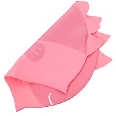 POPETPOP Boy Girl Swim Cap Dinosaur Design Comfortable Fit for Boys and Girls for Swimming Extra Room for Ears and Easy to Wear