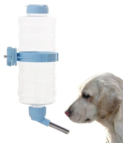 Bebedero para Jaula De Perro con Biberón,Dispensador Automático De Comida para Gatos Antiderrames - Accesorios para Jaulas, Alimentación De Animales Pequeños para Hogar, Transporte E Interior