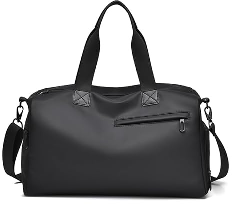 Bolsa de Deporte Bolsa Gimnasio para Hombre Mujer Grande Bolsa de Viaje con Zapatos y Compartimentos Húmedos Fin de Semana Viaje Bolsos Deportivos Fitness Gym (550, Negro)