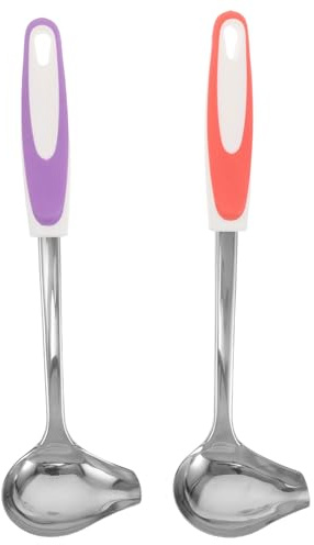 DOITOOL 2 cucharones pequeños para servir salsa - Cucharón de acero inoxidable con boquilla vertedora - Cuchara para salsas y aderezos