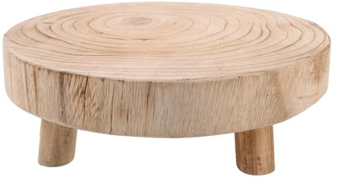 GARIOUANS Supporto per Piante in Vaso in Legno Naturale, Alzata Espositiva Multifunzionale per Fiori, Sgabello Rustico Stabile per Giardino, Balcone e Interno Casa, Piedistallo Salvaspazio