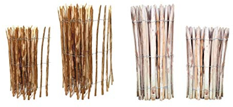 Staketenzaun Haselnuss 120 x 500 cm (Lattenabstand 3-5 cm) - Staketen Rollzaun Kastanienzaun Garten Zaun Kastanie