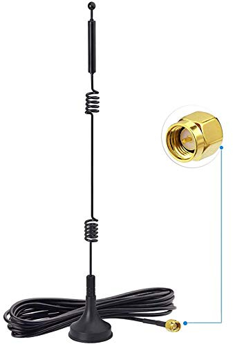 Bingfu Antenne WiFi 2,4GHz 5GHz 5,8GHz Dual Band Mâle SMA Base Magnétique 9dBi Compatible avec Caméra Sécurité Vedio sans Fil Enregistreur Surveillance Remorque Véhicule Vue Arrière Caméra de Recul