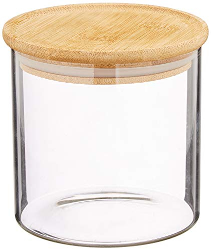 Kesper Aufbewahrungsglas mit Deckel aus Bambus und luftdichtem Verschluss, FSC-zertifiziert, Maße: 10 x 10 cm, Füllmenge: ca. 500 ml, 38008