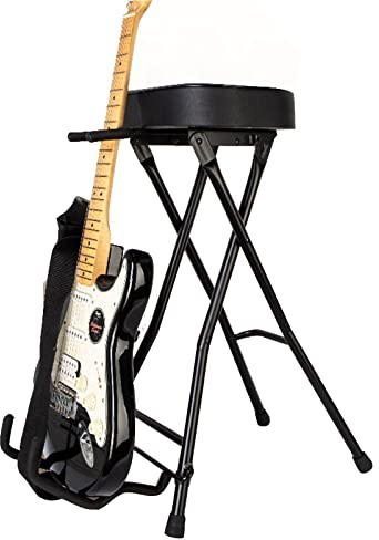 Gitarrenständer Guitar Stand Gitarrenhalter Sitzbank für Gitarrenhocker, Akustik-E-Gitarren-Ständer, Kleine Raum-Ausgangsschlafzimmer-Bühne, Universelles, tragbares, faltbares, robustes Bass-Rack, Sch