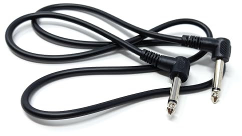 1m 6.35mm to 6.35mm Right Angle 90 Degree Jack Audio Mono Guitar Speaker Music Instrument Cable Lead 3.3ft