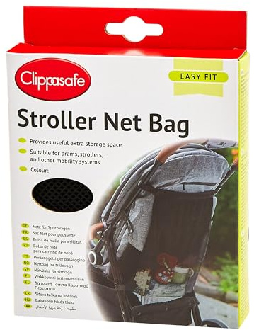 Clippasafe Pushchair Buggy Stroller Net Storage Bag - Black