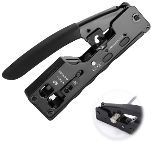 mizikuu RJ45 Crimpzange, Presszange für RJ45 Stecker Netzwerk Werkzeug Professionel Crimpwerkzeug Netzwerkstecker für CAT5, CAT5E, CAT6, CAT6A, CAT7, CAT7A Stecker