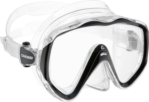 Cressi Liberty Mono-Lens Diving Mask, Clear/Black, Anti-Fog Lens