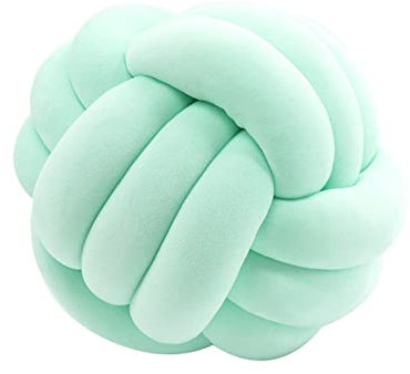 Liemuao Kissen mit Schleife, rund, dekorativ, aus Samt, handgewebt, weich und bequem, für Kinderzimmer, Babybett, Sofa, Boden (grün, 28 cm)