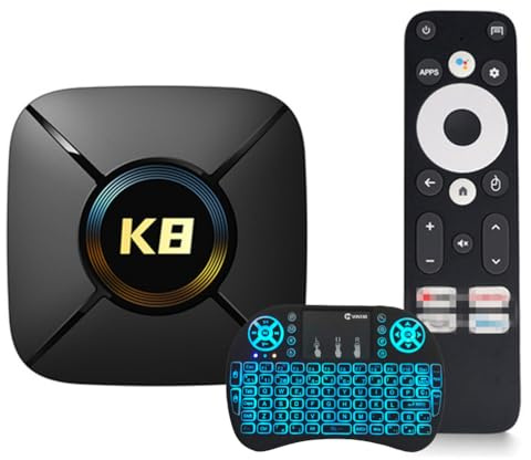Android TV-box 14.0, Smart TV-box 4K HD WiFi 6 med RK3528 fyrkärnig 64-bitars 3D 2.4G/5G WiFi 10/100M Ethernet BT5.0 USB 3.0 DLNA H.265 Med trådlöst minitangentbord,2gb+16gb