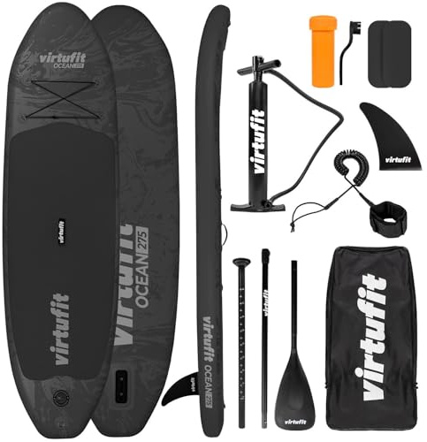 VirtuFit SUP Board Ocean 275, nero, con accessori e borsa per il trasporto