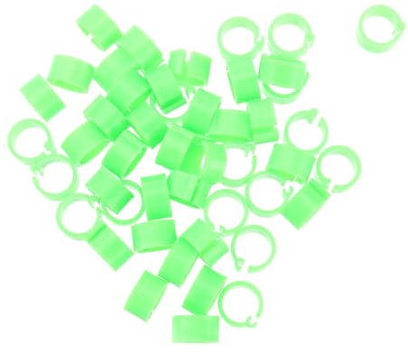 100 Pcs Plastic Pigeon Identification Rings Clip on Green | 10mm Size, Easy to Apply and Remove, Portable Design, for Breeding and Poultry Operations Management
