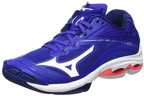 Mizuno Wave Lightning Z6 unisex - vuxen Volleyboll Skor Training, Reflexbluec vit diva-rosa, 45 EU