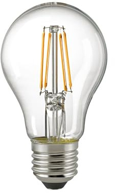 SIGOR LED Filamentlampe NORMAL A60, 230V, Ø 6cm / L 10.4cm, E27, 7W 2700K 806lm 300°, nicht dimmbar, Klar