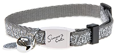 Simon´s Cat by Karlie Katzenhalsband, Katzenhalsbänder, Nylon, Grau, 20-30x1 cm