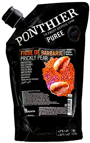 Food-United KAKTUSFEIGE PÜREE Kaktus-Birnen-Frucht-Püree von Ponthier 2x 1KG Smoothie-Bowl-Sorbet-Saft-Sauce-Cocktail-Topping ausgewählte Früchte höchster Qualität