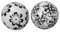 RiloStore 4er Set Schwimmkugeln schwarz Weiss BLÜTEN 4cm Deko Kugeln Teichkugeln Dekokugeln Gartenkugeln Blumen