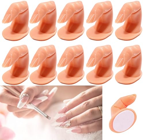 XUBX 10 Pièces Modèle de Manucure Pratique à Ongles Doigts d'Entraînement pour Manucure Nail Art, Modèle de Pratique à Ongles, Faux Modèle de Main, Mains Doigts pour Affichage
