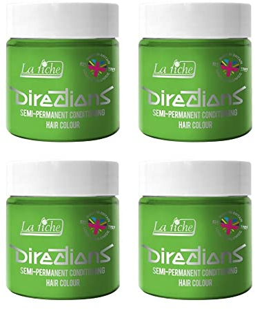4 x La Riche Directions Semi-Permanent Hair Color 100ml Tub (Spring Green)