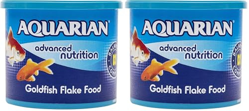 AQUARIAN Complete Nutrition, Aquarium Goldfish Food, Flakes Also Suitable for Small Pond Fish, 200 g Container (Pack of 2)