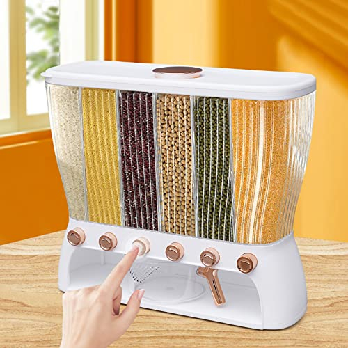 Xigner Cerealienspender Cereal Dispenser mit Trichter - Transparentes Design für die Lagerung von schwarzem Reis, Mais, Nüsse, Hülsenfrüchte - 42x16.5x36cm