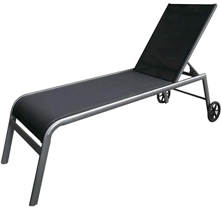 Doppler Extra hohe Luxus Rollliege Detroit anthrazit, platzsparend stapelbar, Aluminium Gestell, Textilen Bezug in schwarz