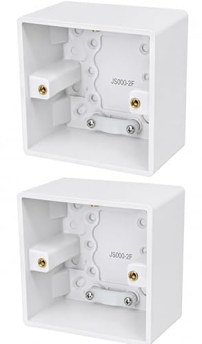 Éabcon Extra Deep Surface Mounted Back Box/Pattress 1 Gang Single 47m - White (2)