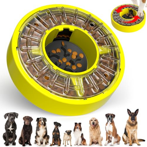 Wotbcg Hundespielzeug Intelligenz, Slow Feeder Hund Rotation Futterspielzeug Raise IQ, Hunde Intelligenzspielzeug für Große Mittlere Kleine Hunde, Interaktives Denkspiele Slow Feeder Dog Bowl