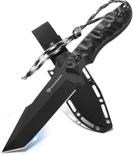 DRACHENADER Cuchillo Tanto Supervivencia B-ER-TANTO POINT, 13 cm de longitud de hoja, acero 5Cr14MoV, espiga completa, Con Mango De ABS, Hoja De 13 cm, Con Funda De ABS