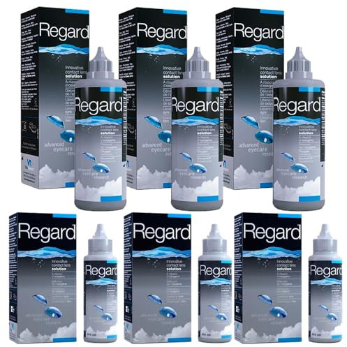 Avízor Regard MEGA PACK 3x355ml + 3x100ml - Solution sans conservateurs pour nettoyer, désinfecter et réhydrater les lentilles de contact - Pack Économique - Santé oculaire complète - Spécial VOYAGES