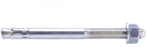 KALM - Anclaje para cargas pesadas de acero galvanizado con aprobación ETA, calidad industrial, anclaje de cuña, perno de anclaje, incluye tuerca hexagonal y arandela (10, M16 x 245 mm)