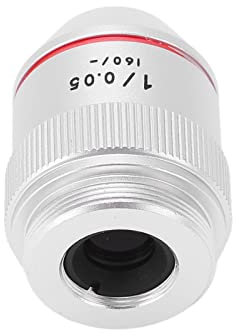 Lente de Objetivo Acromático, Vidrio óptico de Cobre Objetivo Microscopio Acromático Microscopio Lente RMS Enhebrado 1x 195 para Biológico