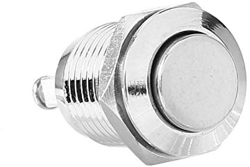 12mm Pulsante 36V Interruttore Momentaneo a Pulsante in Metallo Pulsante di Avvio Impermeabile Premi il Bottone per Foro di Montaggio 1/2