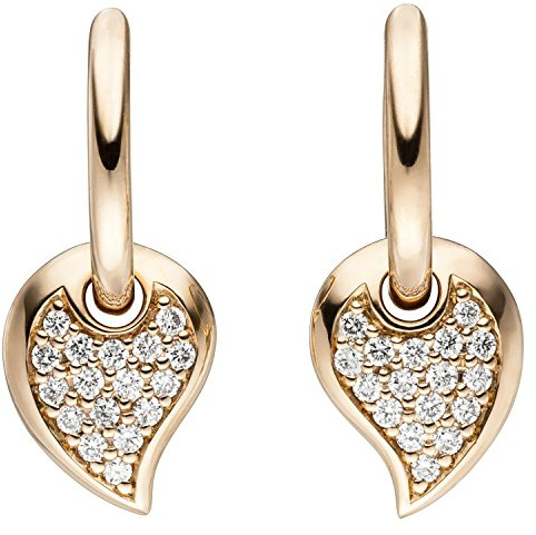 Jobo Damen-Creolen aus 14 Karat 585 Rosegold mit 34 Diamanten