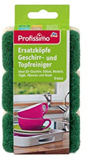 Nachfüllpack Schwamm Geschirr mit Griff und-Spender Reinigungsmittel (x 3)